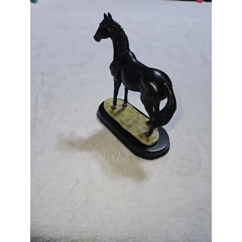 Black Horse Figurine Statue 4" Home Décor Collectible Decoration Sculpture Gift - Picture 4 of 5